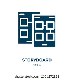 storyboard vector icon. storyboard, video, motion filled icons from flat cinema concept. Isolated black glyph icon, vector illustration symbol element for web design and mobile apps