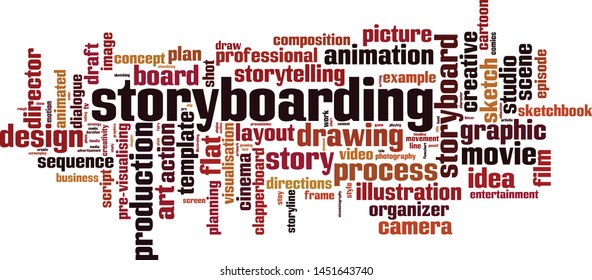 Storyboarding cloud concept. Collage made of words about storyboarding. Vector illustration