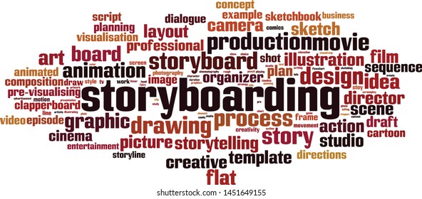 Storyboarding cloud concept. Collage made of words about storyboarding. Vector illustration