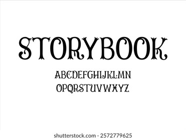 Storybook font for logo and headline. Isolated vector typeset