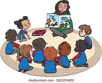 storyteller and kindergarten children education