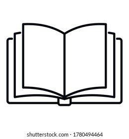 Storyteller open book icon. Outline storyteller open book vector icon for web design isolated on white background