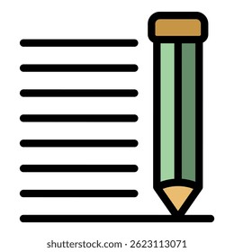 Storyteller pen icon. Outline storyteller pen vector icon color flat isolated