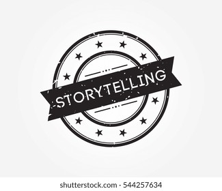 storytelling. black stamp sign