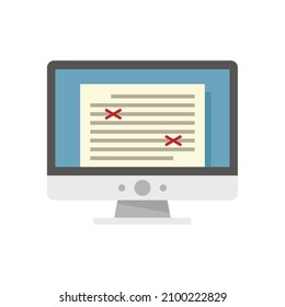 Storytelling computer editor icon. Flat illustration of storytelling computer editor vector icon isolated on white background