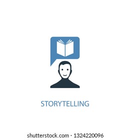storytelling concept 2 colored icon. Simple blue element illustration. storytelling concept symbol design. Can be used for web and mobile UI/UX