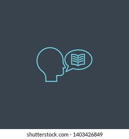 storytelling concept blue line icon. Simple thin element on dark background. storytelling concept outline symbol design. Can be used for web and mobile UI/UX