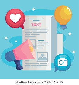 storytelling document with icon set