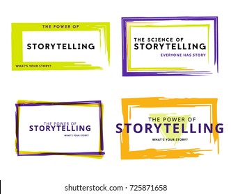 Storytelling frames. Simple logos on white background. Vector illustration.