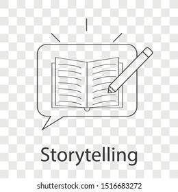 Storytelling icon concept on transparency background. Business creative idea design. Line vector illustration use for your mobile app.
