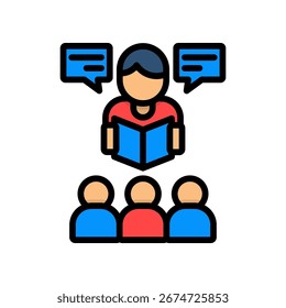 Storytelling Icon Lineal Color Vector Illustration