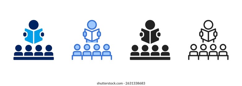 Ícone de Contar Histórias Define Coleção de Estilos Diferentes