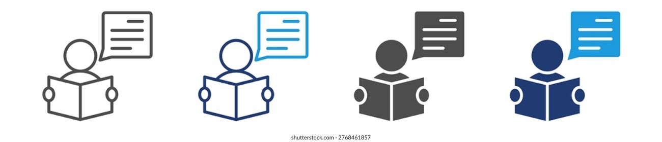 storytelling icon set multiple style