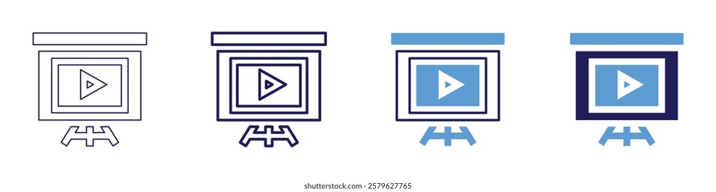 Storytelling for professionals icon in 4 different styles. Thin Line, Line, Bold Line, Duotone. Duotone style. Editable stroke.