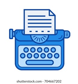 Storytelling vector line icon isolated on white background. Storytelling line icon for infographic, website or app. Blue icon designed on a grid system.