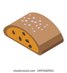 Stostorte is being sliced open to show the raisins inside