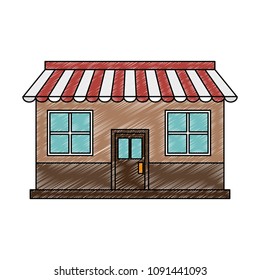 Stote shop building scribble