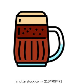 stout beer glass color icon vector. stout beer glass sign. isolated symbol illustration