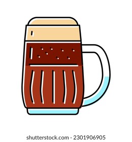 stout beer glass color icon vector. stout beer glass sign. isolated symbol illustration