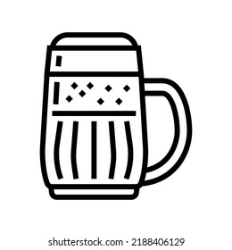 stout beer glass line icon vector. stout beer glass sign. isolated contour symbol black illustration