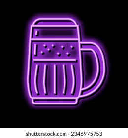 stout beer glass neon light sign vector. stout beer glass illustration