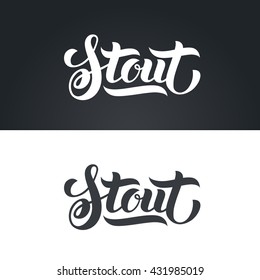 Stout beer label hand lettering. Handmade vector calligraphy collection