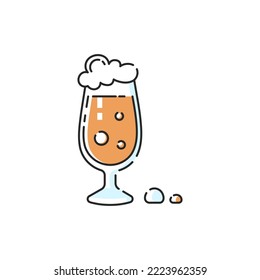 Stout dark beer icon. Vector modern glass of dark beer sign. 
