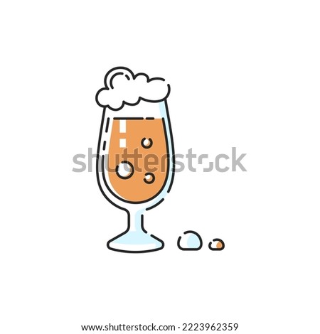 Stout dark beer icon. Vector modern glass of dark beer sign. 