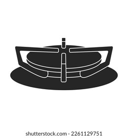 Icono negro vector de quemador de almacenamiento. Ilustración vectorial quemando gas sobre fondo blanco. Icono de ilustración negra aislada de la estufa de gas.