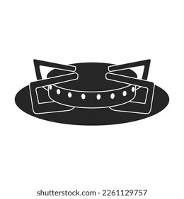 Icono negro vector de quemador de almacenamiento. Ilustración vectorial quemando gas sobre fondo blanco. Icono de ilustración negra aislada de la estufa de gas.
