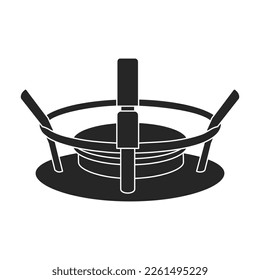 Stove burner vector black icon. Vector illustration burning gas on white background. Isolated black illustration icon of gas stove.