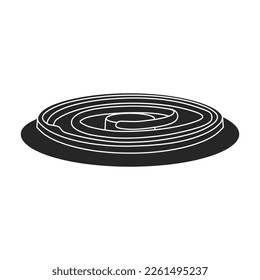 Stove burner vector black icon. Vector illustration burning gas on white background. Isolated black illustration icon of gas stove.