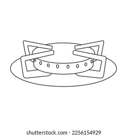 Stove burner vector outline icon. Vector illustration burning gas on white background. Isolated outline illustration icon of gas stove.