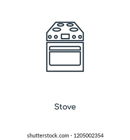 Stove concept line icon. Linear Stove concept outline symbol design. This simple element illustration can be used for web and mobile UI/UX.