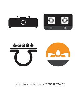 stove cooking siple logo template icon illustration design