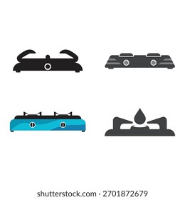 stove cooking siple logo template icon illustration design