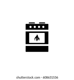 Stove With Fire Vector Icon