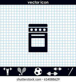 Stove flat icon.