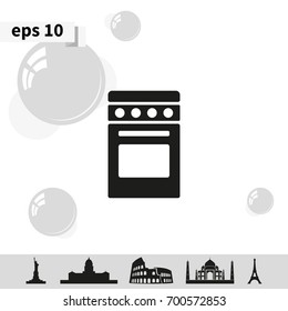 Stove flat icon.