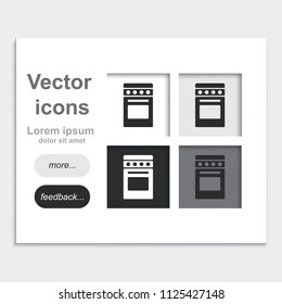 Stove flat placed on web page template vector icon.