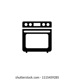 Stove. Flat Vector Icon illustration. Simple black symbol on white background. Stove sign design template for web and mobile UI element