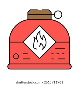 stove fuel mountaineering adventure line icon vector. stove fuel mountaineering adventure sign. isolated symbol illustration