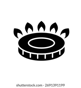 Estufa de gas quemador Vector icono Diseño web 