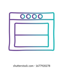 stove gradient style icon design, Cook kitchen Eat food restaurant home menu dinner lunch cooking and meal theme Vector illustration