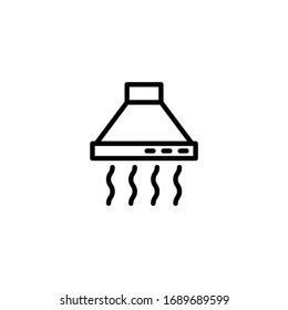 Stove Hood Icon In Linear, Outline Icon Isolated On White Background