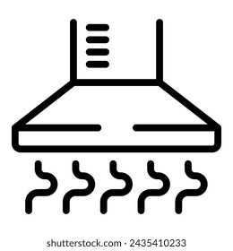 Stove hood icon outline vector. Air ventilation filter. Kitchen fan appliance