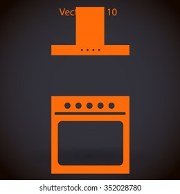 stove and hood vector illustration