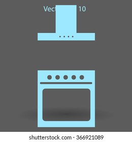 stove and hood vector illustration