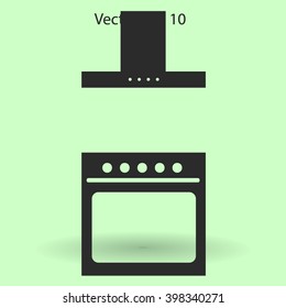 stove and hood vector illustration