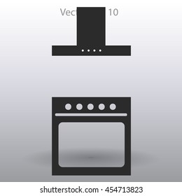stove and hood vector illustration